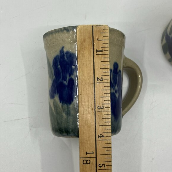 Monroe Salt Works Pottery Mugs Iris Handmade Art Studio Pottery Coffee Cup Lot - Picture 11 of 13